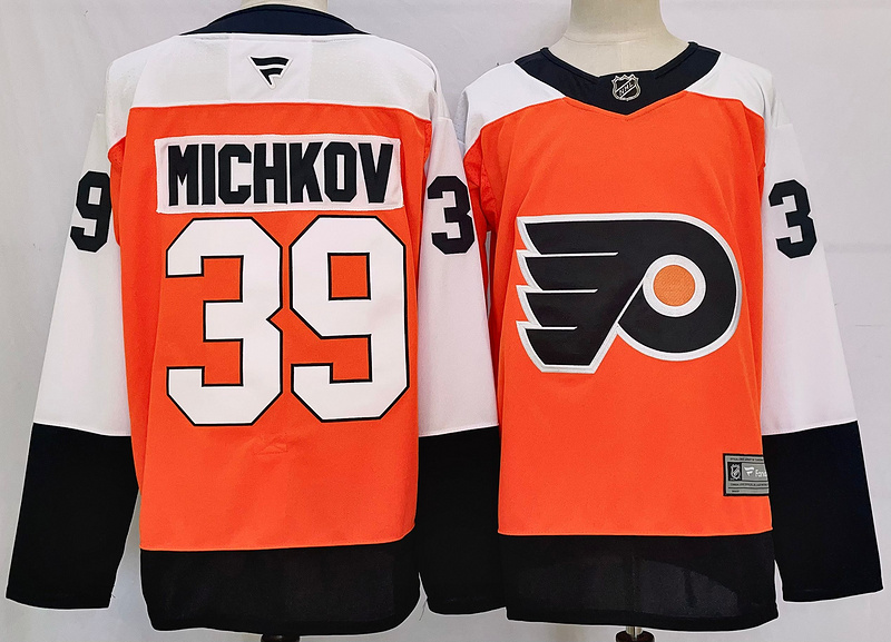 Men's Philadelphia Flyers Matvei Michkov #39 Oange Jersey Men's Philadelphia Flyers Matvei Michkov #39 Oange Jersey